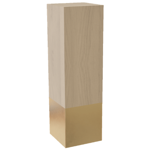 3" Square Leg with Polished Brass Sleeve, 10" Height - Alder