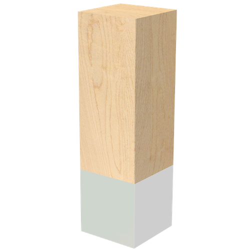 3" Square Leg with Chrome Sleeve, 10" Height - Paint Grade