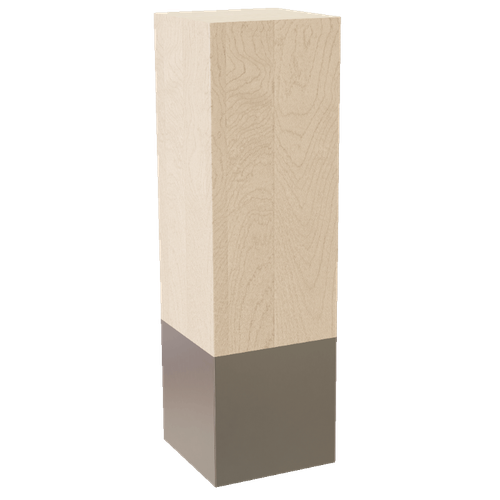 3" Square Leg with Satin Stainless Sleeve, 10" Height - Paint Grade
