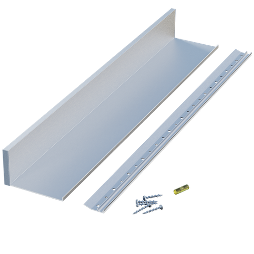 4" Deep Aluminum Slimline Channel Shelf, 24" Long - Natural Aluminum