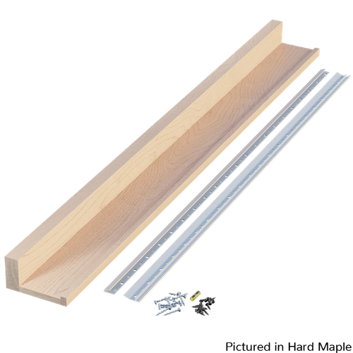 4" Deep Hardwood Slimline Channel Shelf, 48" Long - Hard Maple