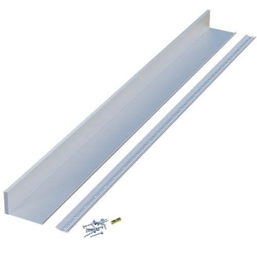 4" Deep Aluminum Slimline Channel Shelf, 48" Long - Natural Aluminum