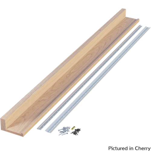 4" Deep Hardwood Slimline Channel Shelf, 60" Long - Cherry