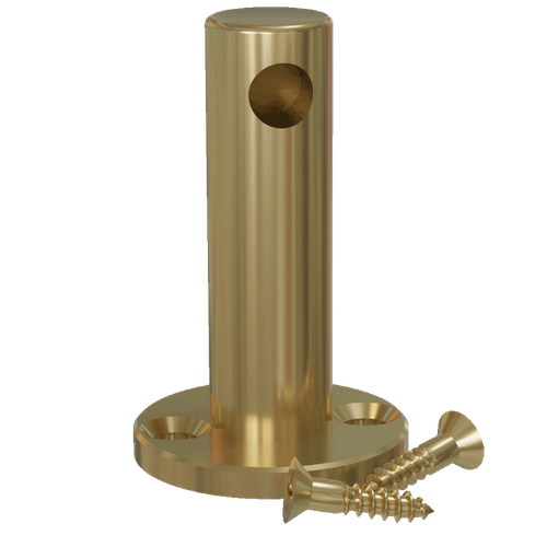 Contemporary Gallery Rail End Post, Single Rail - Polished Brass