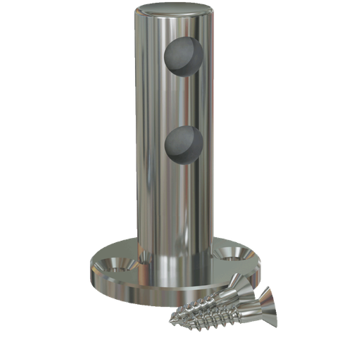 Contemporary Gallery Rail End Post, Double Rail - Chrome