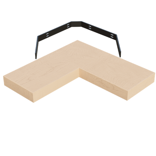 10" Deep Contemporary Corner Floating Shelf, 24" Each Way - Paint Grade