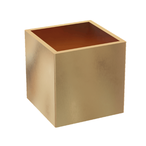 2" Square Anodized Aluminum Sleeve, 2" Height - Polished Brass