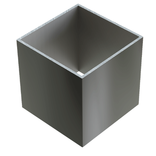 4" Square Anodized Aluminum Sleeve, 4" Height - Titanium