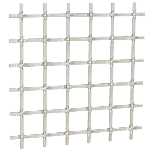 .5" Round Single Square Decorative Grille, 24" Wide x 72" Long Sheet - Satin Nickel
