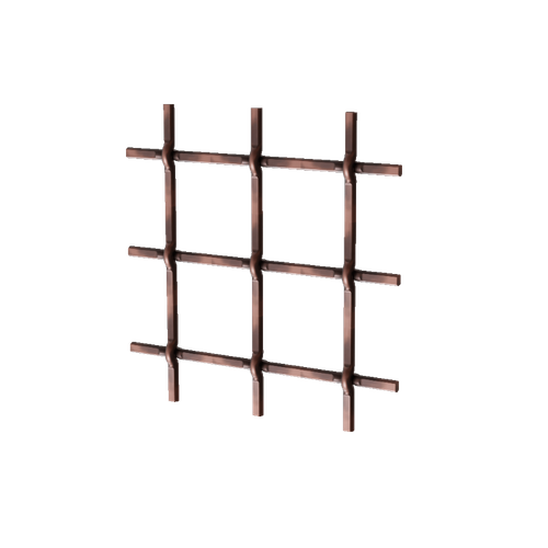 .75" Multi-Crimp Single Square Decorative Grille, 24" Wide x 72" Long Sheet - Antique Copper