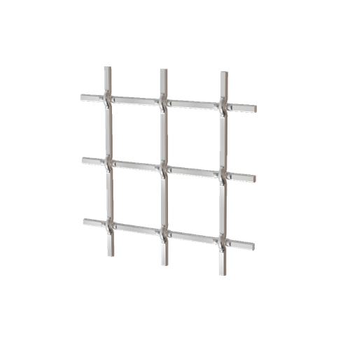 .75" Multi-Crimp Single Square Decorative Grille, 24" Wide x 72" Long Sheet - Satin Nickel