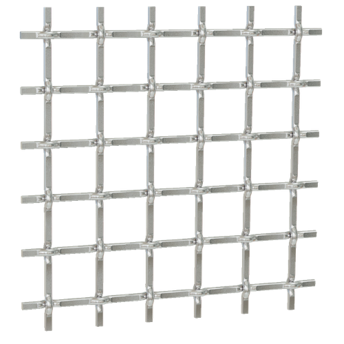 .5" Round Single Square Decorative Grille, 36" Wide x 48" Long Sheet - Stainless Look