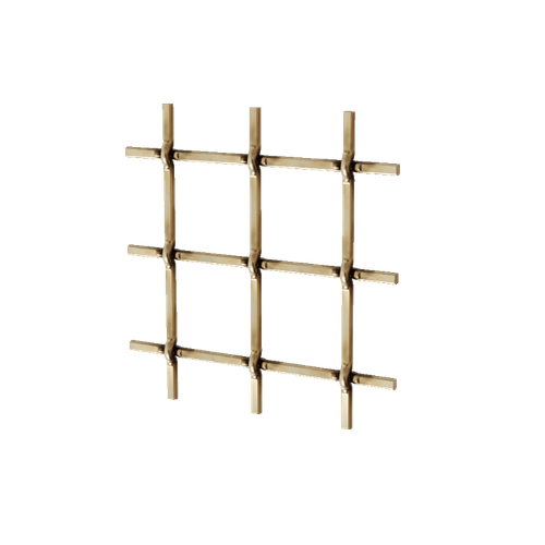 .75" Multi-Crimp Single Square Decorative Grille, 36" Wide x 48" Long Sheet - Antique Brass