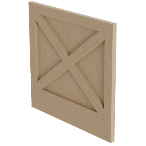 1.5" Thick x 36" Wide Trimmable X-Panel with Backer, 34.5" Height - Cherry