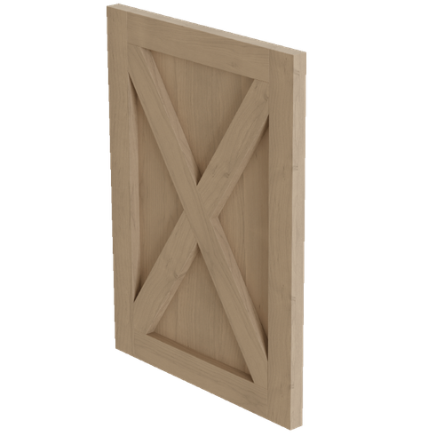 1.5" Thick x 25" Wide Island X-Panel with Backer, 34.5" Height - Alder