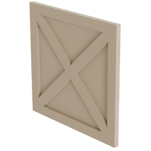 1.5" Thick x 36" Wide Island X-Panel with Backer, 34.5" Height - White Oak