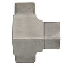Ascension Stair Parts - 3-Way 90Deg Elbow Square 40 mm Stainless 304 Satin - Stainless Steel - SS103