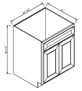 Pro Select Saddle Hickory Shaker Bath Cabinet - VA2421-SHS