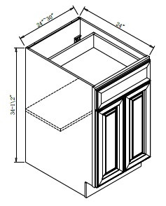 Pro Select Elegant Walnut Kitchen Cabinet - B24-EWAL
