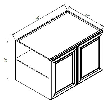 Pro Select Preston White Shaker Kitchen Cabinet - W3624-24-PWS