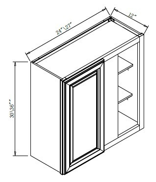 Pro Select Preston White Shaker Kitchen Cabinet - WBC2436-PWS