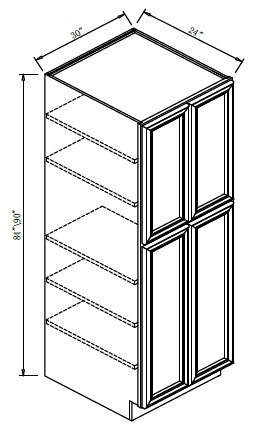 Pro Select Preston Chestnut Shaker Kitchen Cabinet - WP3090-PCS