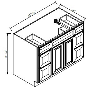 Pro Select Preston Chestnut Shaker Bath Cabinet - VA6021D-PCS