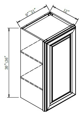 Pro Select Preston Gray Shaker Kitchen Cabinet - W2130-PGS