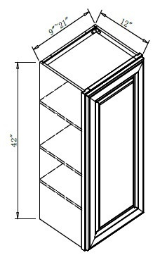 Pro Select Preston Gray Shaker Kitchen Cabinet - W1542-PGS