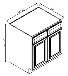 Pro Select Preston Gray Shaker Kitchen Cabinet - SB30-PGS