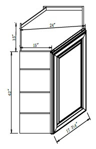 Pro Select Espresso Shaker Kitchen Cabinet - WDC2742-15-ESK