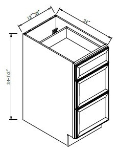 Pro Select Cherry Rope Kitchen Cabinet - DB30-3-CRP