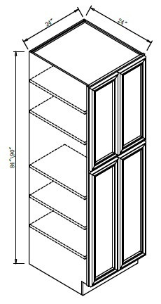 Pro Select Cherry Rope Kitchen Cabinet - WP2490-CRP