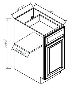 Pro Select Hamilton Walnut Kitchen Cabinet - B12-HW