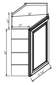 Pro Select White Shaker Kitchen Cabinet - WDC2442-WSK