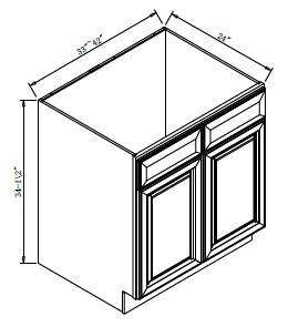Pro Select White Shaker Kitchen Cabinet - SB33-WSK