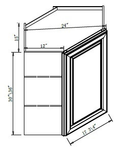 Pro Select Cunningham Gray Kitchen Cabinet - WDC2436-CG