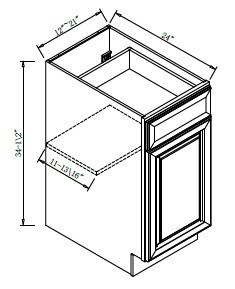 Pro Select Cunningham Gray Kitchen Cabinet - B15-CG