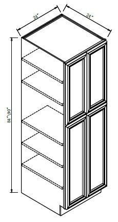 Pro Select Cunningham Gray Kitchen Cabinet - WP2484-CG