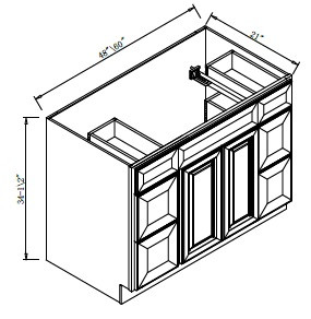 Pro Select Cunningham Gray Bath Cabinet - VA4821D-CG