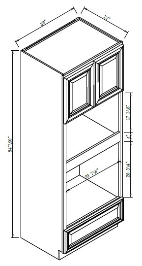 Pro Select Cunningham White Kitchen Cabinet - OC3384-27-CW
