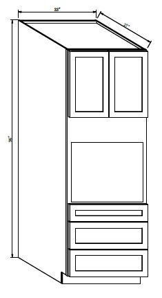 Pro Select Cunningham White Kitchen Cabinet - OS3396-27-CW