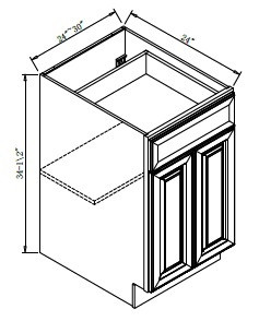 Pro Select Jansen Frost Kitchen Cabinet - B30-JF