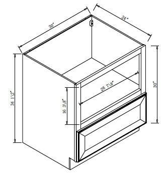 Pro Select Jansen Frost Kitchen Cabinet - BMC30-JF