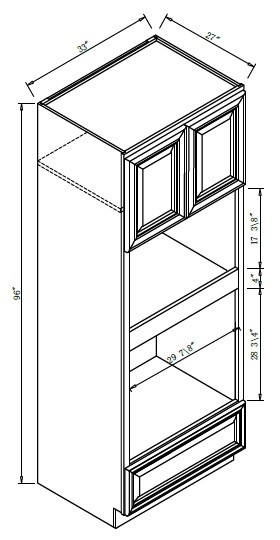 Pro Select Jansen Frost Kitchen Cabinet - OC3396-27-JF