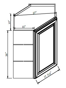 Pro Select Hudson White Kitchen Cabinet - WDC2736-15-HWT