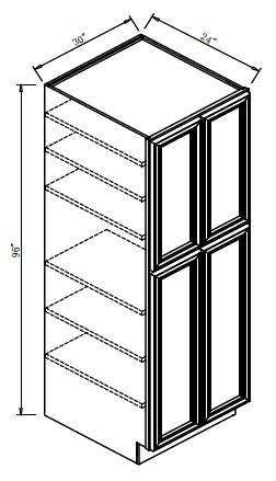 Pro Select Hudson White Kitchen Cabinet - WP3096-HWT
