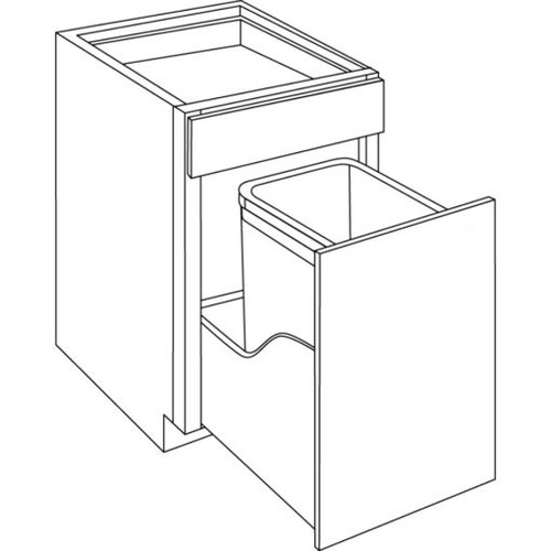 Eurocraft Cabinetry Trends Venice High Gloss Slab Series Gloss Platinum Kitchen Cabinet - BWB18-VGB