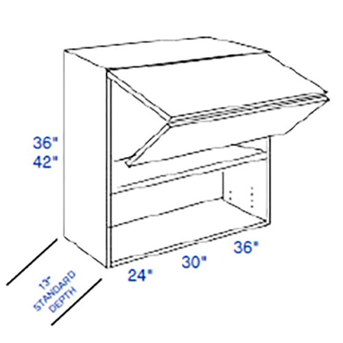 Eurocraft Cabinetry Signature 3DL Slim Shaker Series Stratus White Kitchen Cabinet - WFPB2442-SLW