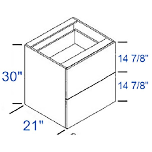 Eurocraft Cabinetry Signature 3DL Slim Shaker Series Stratus White Bath Cabinet - V2D18-SLW